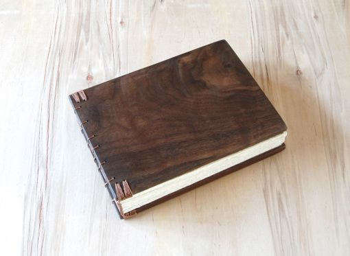 Custom Made Wood Wedding Guest Book - Black Walnut