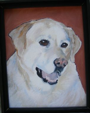 Custom Made Peaches-- Yellow Lab Custom Dog Pet Portrait