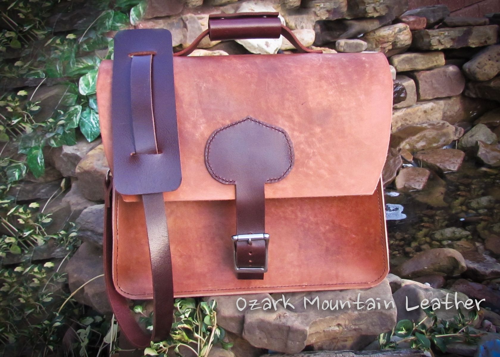 Handmade Leather Messenger Bag by Ozark Mountain Leather