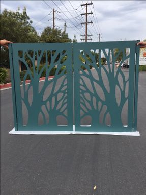 Custom Made Modern Metal Gate Dual Entry  Steel Garden Walk Thru Pedestrian Urban Gate