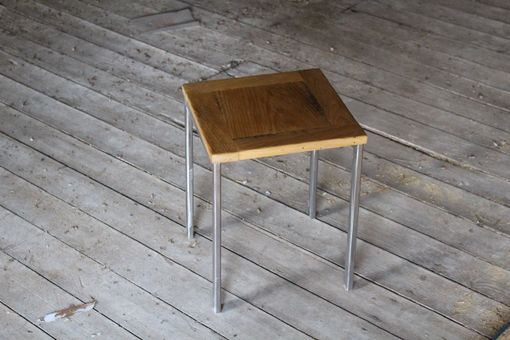 Custom Made Chestnut And Steel Side Table - Free Shipping