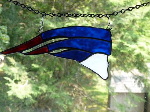 Custom Made Stained Glass New England Patriots Inspired Light Catcher