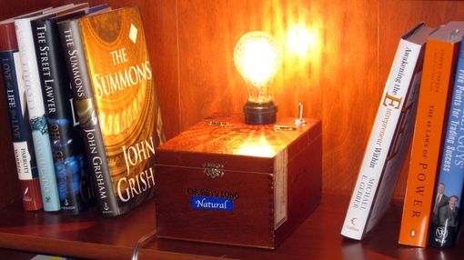 Custom Made Cigar Box Desk Lamp: Chubbys Long