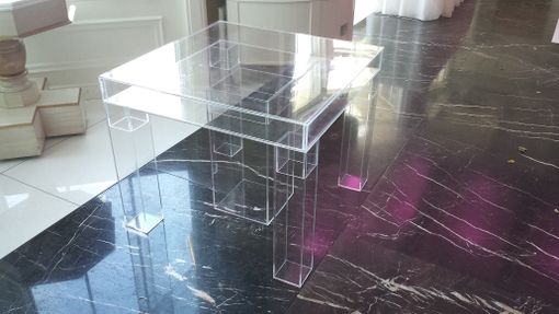 Custom Made Lucite / Acrylic Cake Table Deluxe - Handcrafted, Custom Sizing Welcome - Rent Me!
