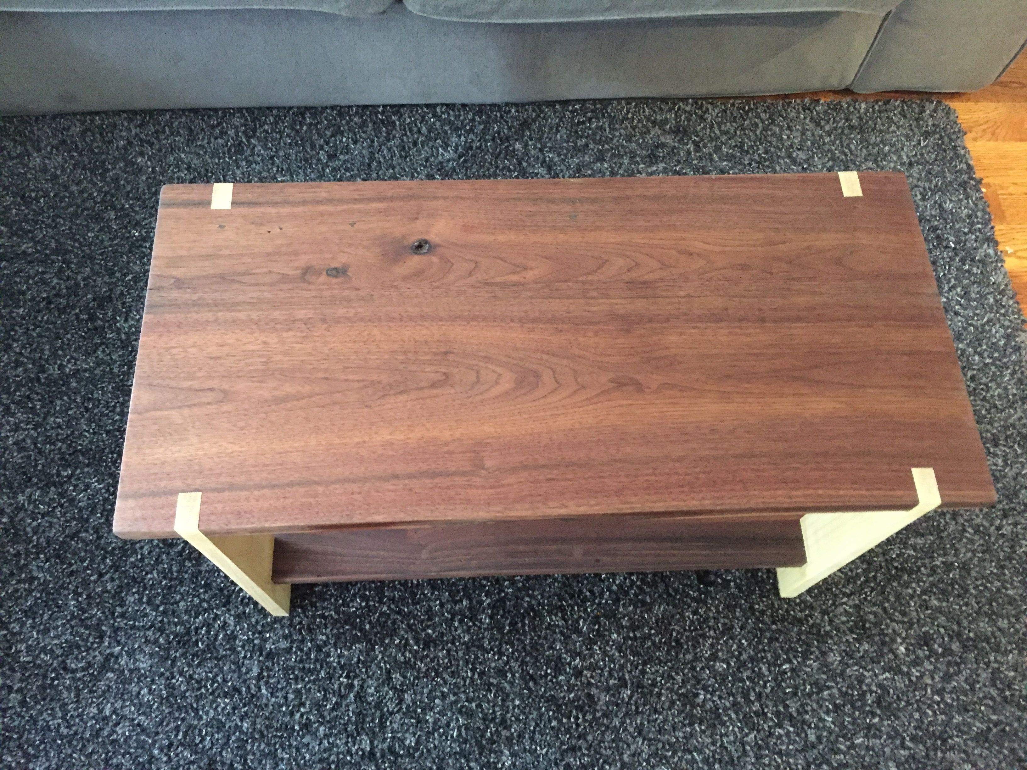 Hand Crafted Walnut And Maple Coffee Table by Michael Xander