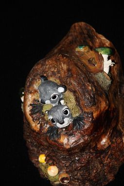 Custom Made Baby Squirrels In Tree Knot