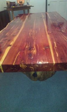 Custom Made Live Edge Cedar Dining Table Set