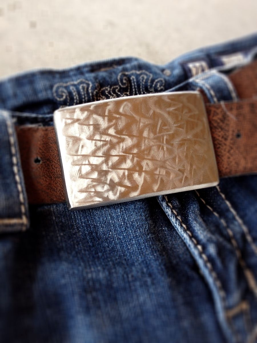 Buy Hand Crafted Custom Steel Belt Buckles, made to order from Cascade Metal Design, LLC