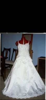 Custom Made Elegant White Silk Satin Wedding Gown