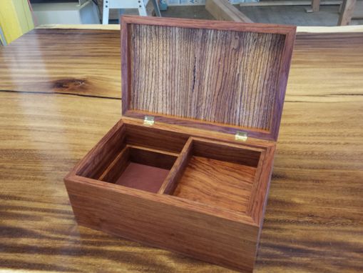Custom Made Bubinga And Zebrawood Jewelry Box