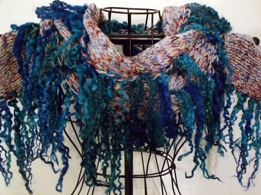 Custom Made Fringed Eternity Scarf And Mitt Pattern Set