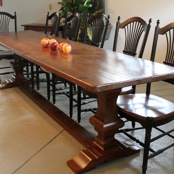 Custom 12ft Rustic Farmhouse Table With Venetian Trestle Base by ...