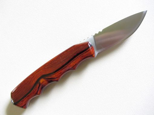 Custom Made Custom Knife - Drop Point Hunter's - Stainless Steel Blade - Handmade Cocobolo Wood Handle
