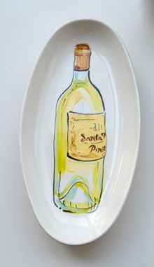 Custom Made White Wine Bottle Plate - Fish Plate - Pinot Grigio - Santa Margherita - Home Decor