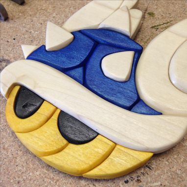 Custom Made Wooden Mario Kart Blue Shell