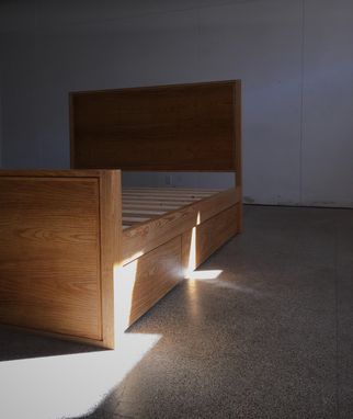 Custom Made Modern Storage Bed In Ash