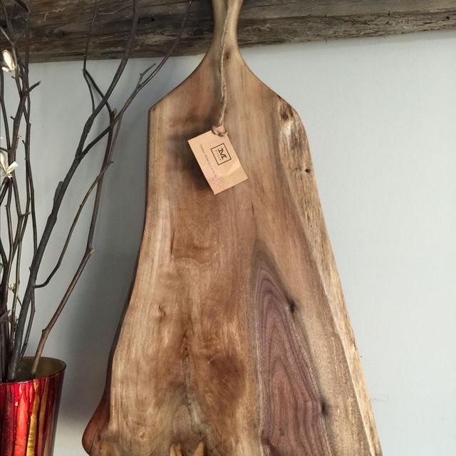 Hand Made The Sophia Cutting Board Extra Large Live Edge Walnut Hand Made The Sophia Cutting Board Extra Large Live Edge Walnut Serving With Long Handle By M Saw Shober Construction Llc Custommade Com
