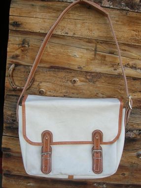 Custom Made Canvas & Leather Messenger Bag