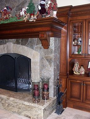 Custom Made Stone Fireplace And Mantel