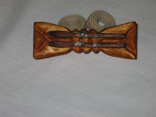 Custom Made Bow Tie - For The Skier - Skis In Wood