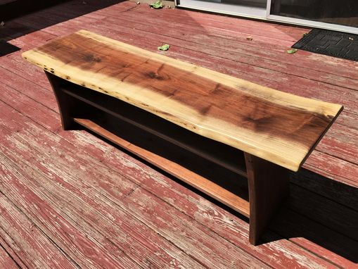 Handmade Black Walnut Live Edge Bench With Shoe Storage By Great Lakes Design Llc Custommade Com