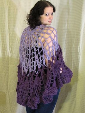 Custom Made Cape, Shawl, Crochet Lace, Purple