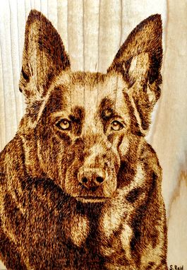 Custom Made Custom Dog Portrait Wood Burnings