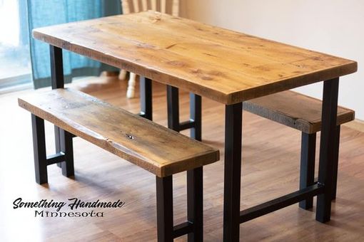 Custom Made Industrial   Barn Wood Rustic Dining Room Table Made From 1800s Reclaimed Minnesota Barn Wood