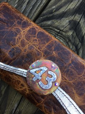 Custom Made Handmade Leather Embossed Wallet With Handmade Closure Featuring 43 Nascar Richard Petty's Number
