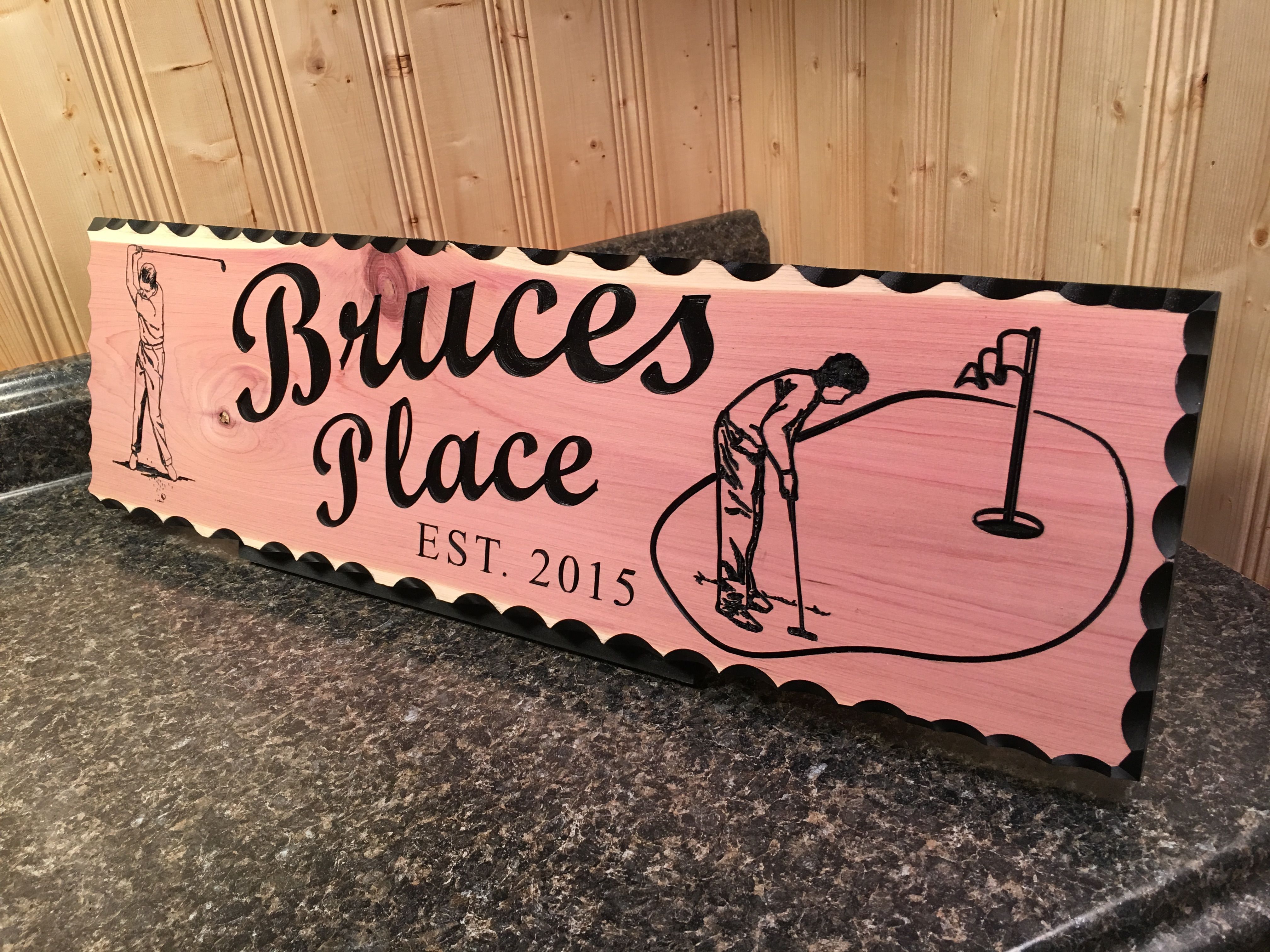 Buy Hand Crafted Personalized Family Name Sign Custom Carved Cedar Wood