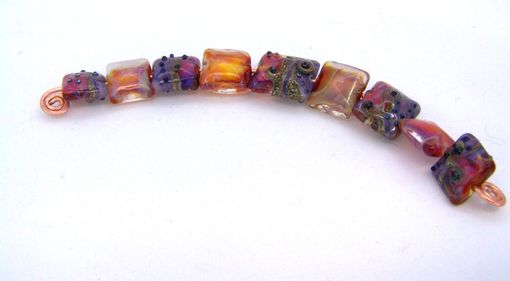 Custom Made Purple Passion Square Lampwork Beads
