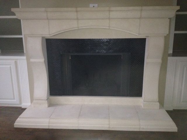 Handmade Cast Stone Fireplace Mantel Surround By Southern Stone