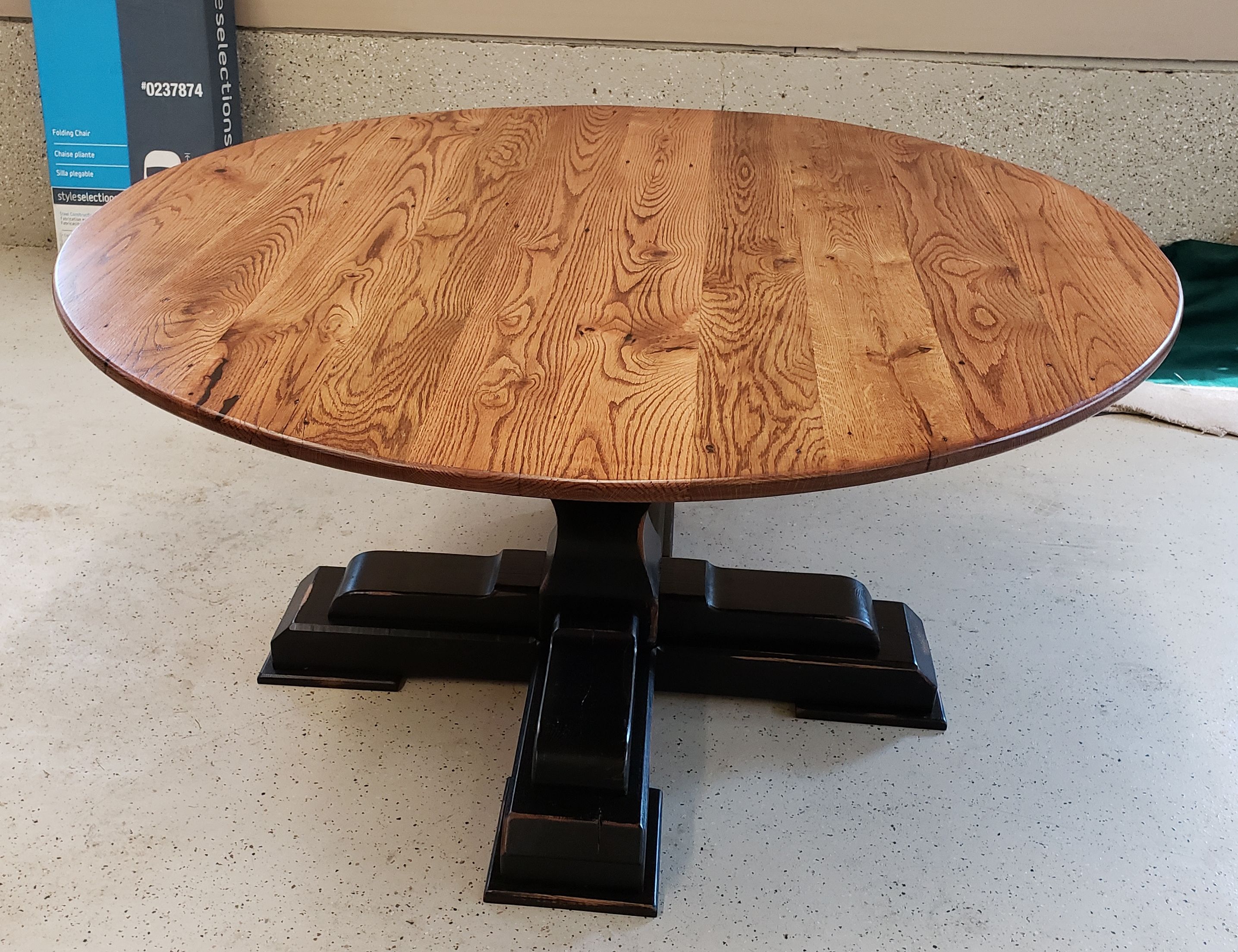 Custom Round Reclaimed Wood Table by Flying Pigs Furniture LLC