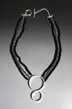 Custom Made Sterling Silver Hoop Necklace With Beads Or Chain