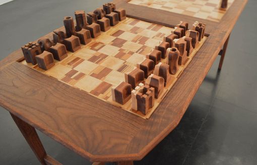 Custom Made Coffee Table Featuring A Double Chess Board