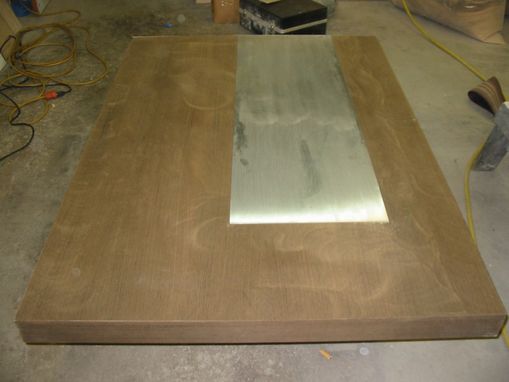 Custom Made Wenge Table With A Solid Aluminum Insert