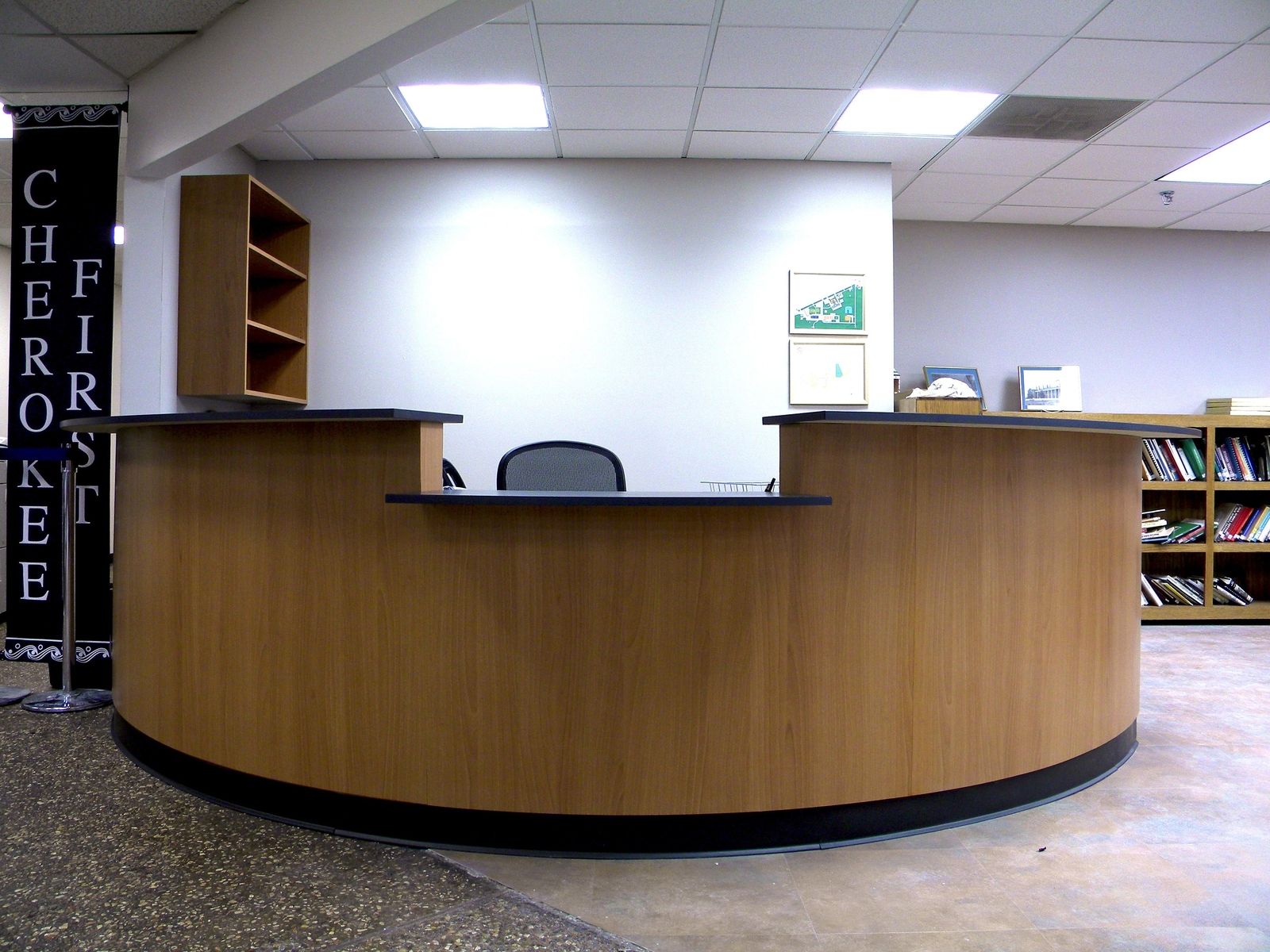 Custom Made Eliptical Reception Desk by Grayson Artistry In Wood ...