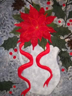Custom Made The Poinsettia Quilted Wall Hanging