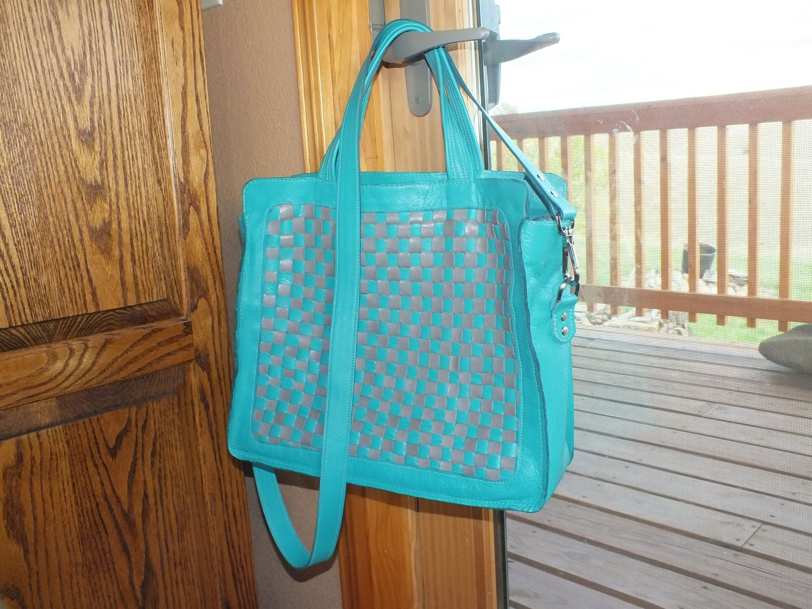 Hand Made Woven Or Checked Leather Designer Handbag by Blue Duck ...