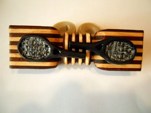 Custom Made Wooden Bow Tie For The Tennis Enthusiast