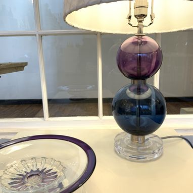 Custom Made Metro Bubble Table Lamp Hand Blown Glass