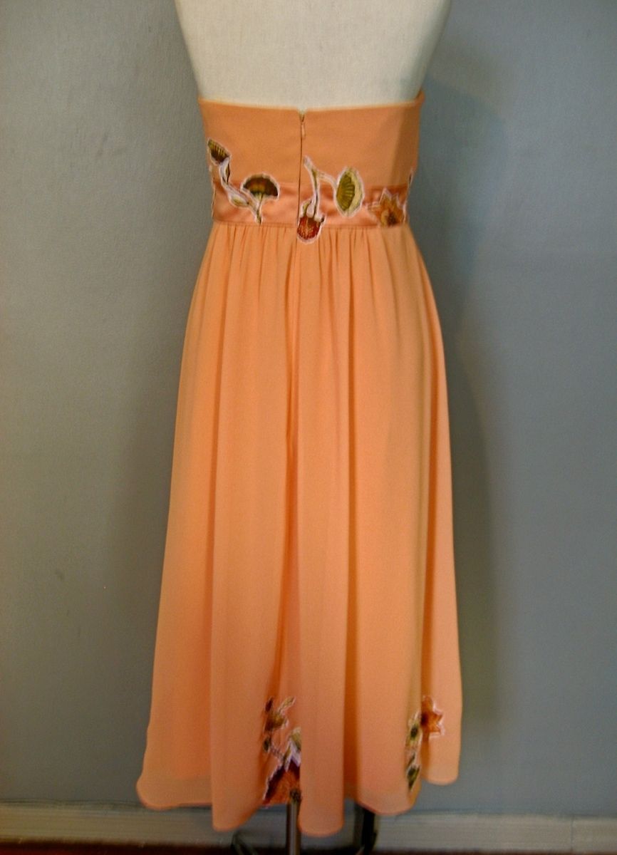 Custom Made Daisy Upcycled Orange Floral Prom Dress Or Alternative Wedding Dress by BlueEyed