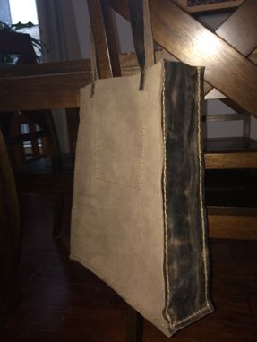 Custom Made Leather & Suede Tote Bag
