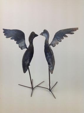 Custom Made Pair Of Metal Birds