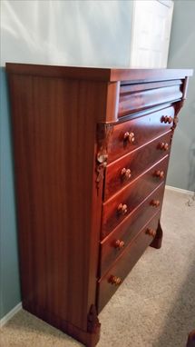 Custom Made Figured And Veneered Mahogany Dresser