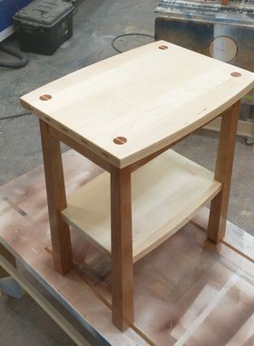 Custom Made Matching Coffee And Side Table Set, In Cherry And Hard Maple