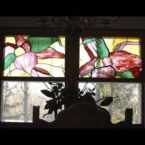 Custom Made "Blest Are They" (Orchid) Dining Room Stained Glass Windows