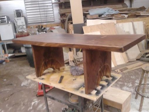 Custom Made Solid Black Walnut Coffee Table With With Live Edge