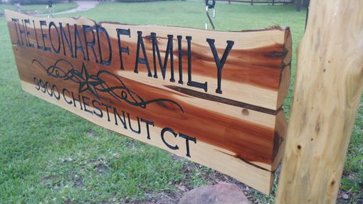 Custom Made Carved Live Edge Cedar Signs