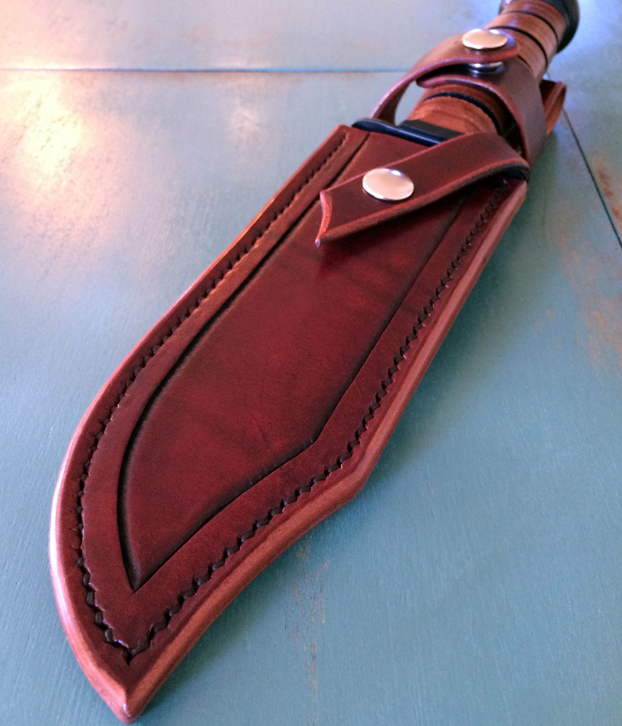 Custom Made KaBar Leather Knife Sheath by Strong Horse Leather